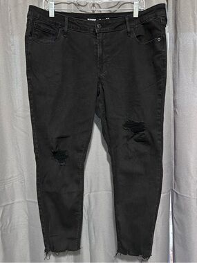 Women’s Mid-Rise Rockstar SS Black Destruction Ankle Jeans